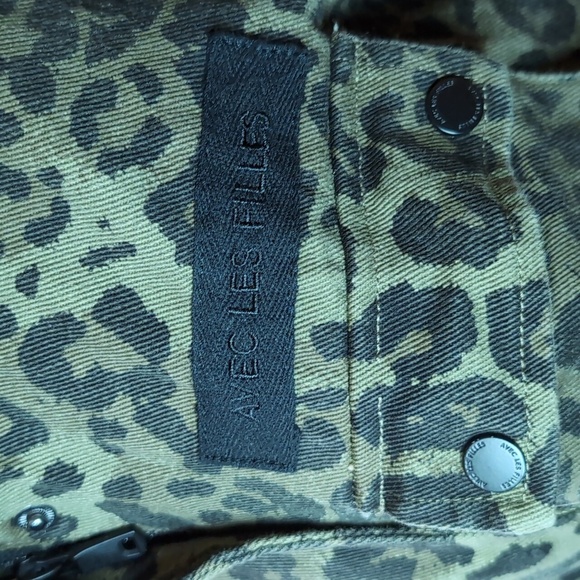 Avec Les Filles Women's Anthropologie Olive Print Cargo Jacket,Size S. - Picture 3 of 14